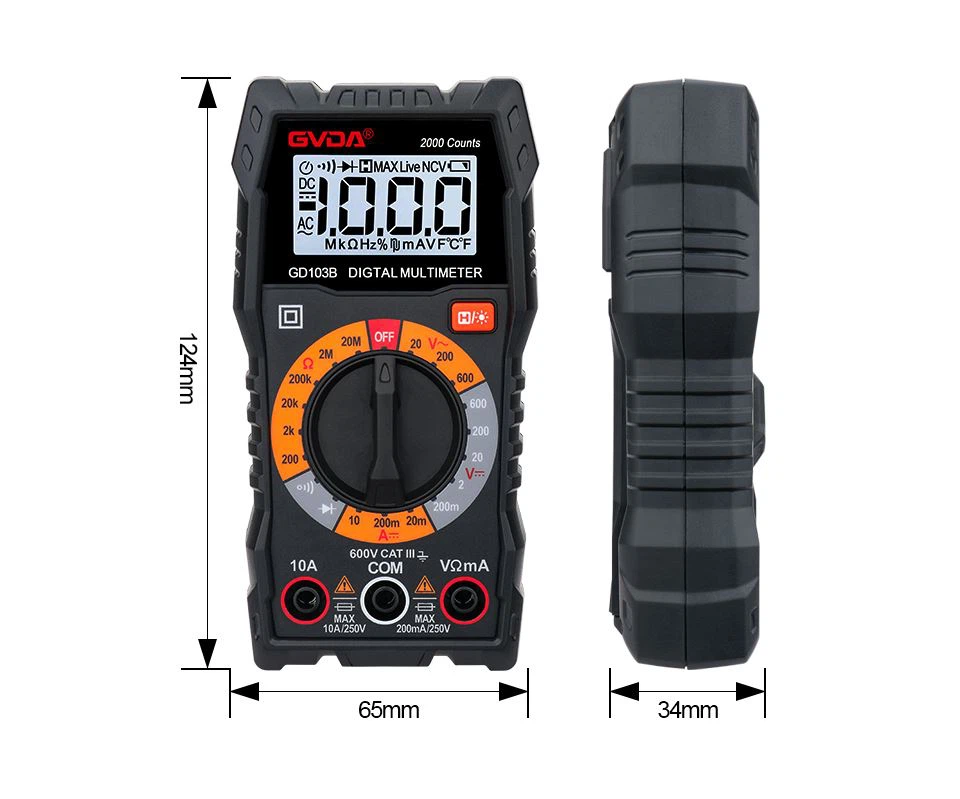 Specifikace přesnosti multimetru True RMS multifunkční digitální multimetr GD...
