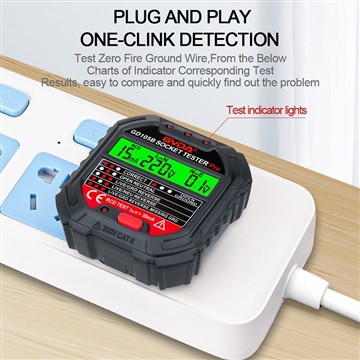 Tester zásuvek GVDA GD105A je tester elektrických zásuvek, který kontroluje z...