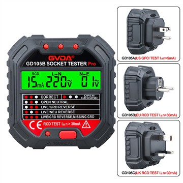 Tester zásuvek GVDA GD105A US je snadno použitelné zařízení, které poskytuje ...