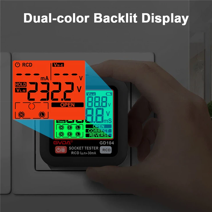Large LCD Intelligent Socket Tester